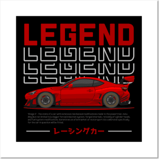 Midnight Racer Red GT 86 JDM Posters and Art